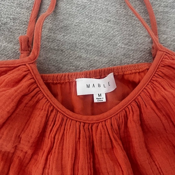Mable Octavia Mini Dress Orange Cotton Summer Sun Dress - Picture 5 of 11